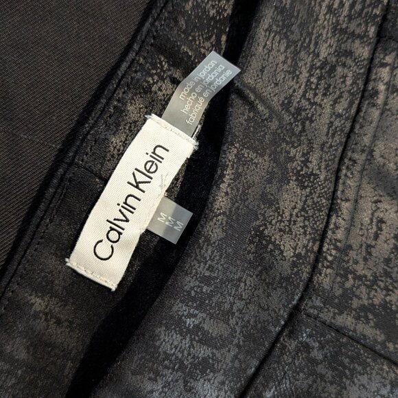 Calvin Klein Metallic Textured Pants Legging - Size M - Picture 3 of 10